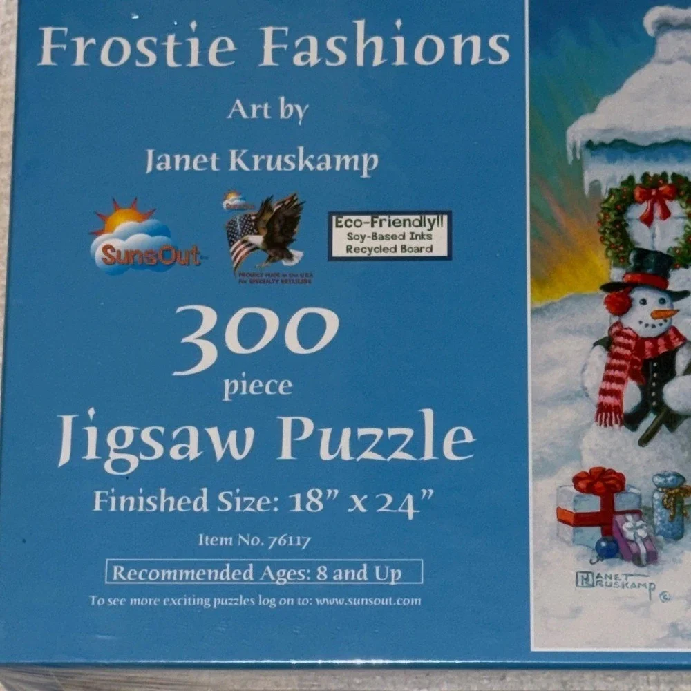 SunsOut Frostie Fashions Janet Kruskamp 300 Piece Jigsaw Puzzle Christmas 76117